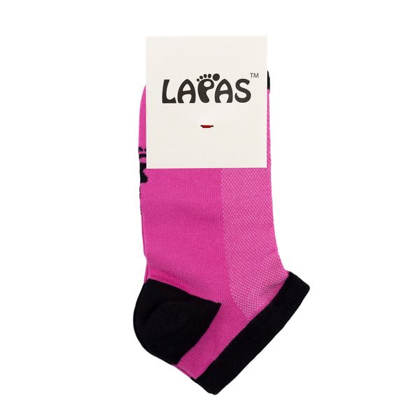 Короткі шкарпетки Lapas Рожево-Чорні в сітку MINI 4820234204427 фото